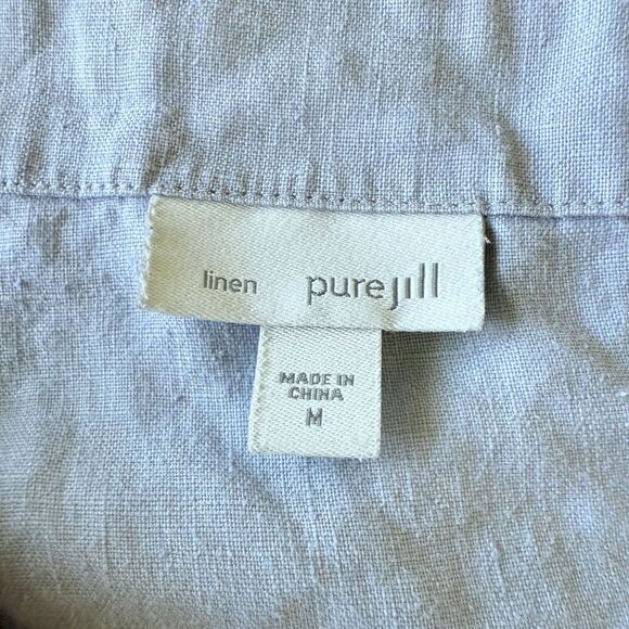 J. Jill Pure Jill 100% Linen Lagenlook Natural Shift Dress Farmhouse Cottage M - Picture 6 of 8